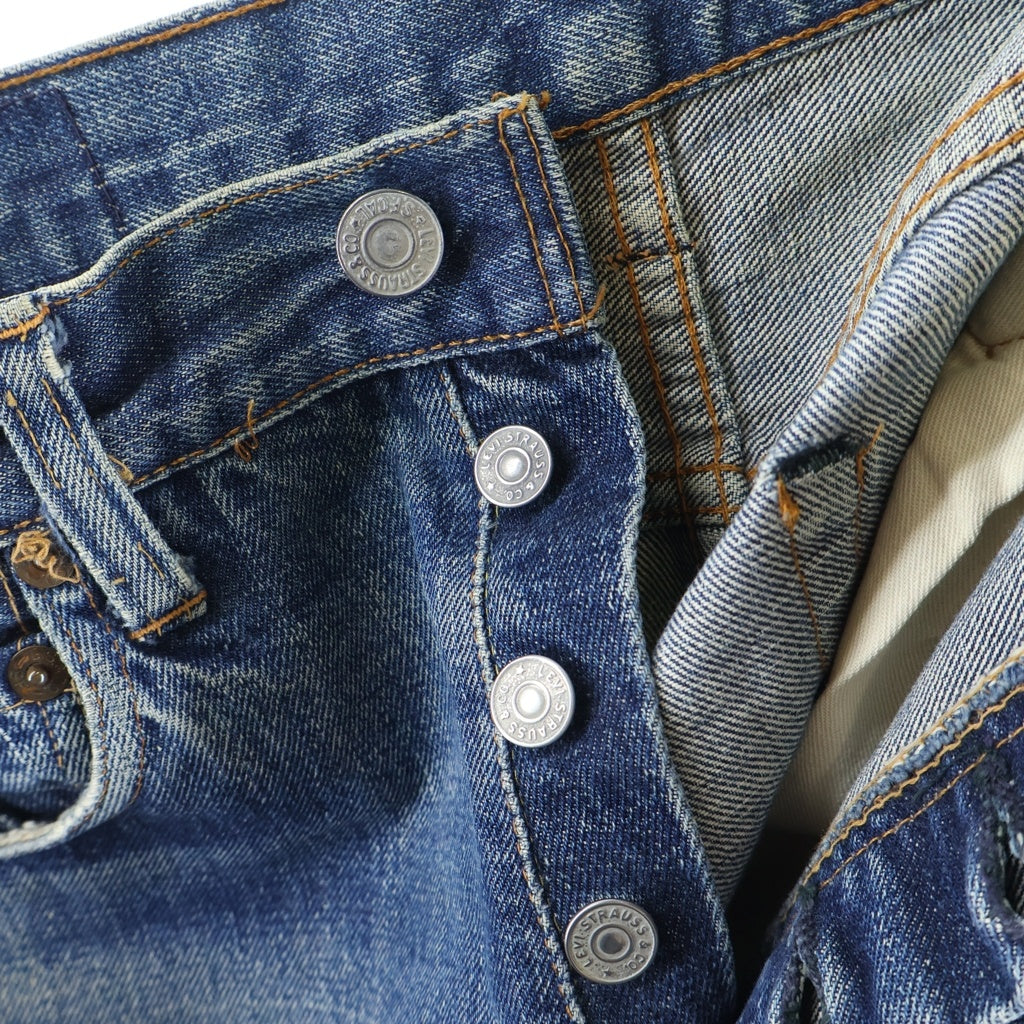 Levi's(リーバイス) 70S 501 BIG E 後期 不均等V 足長R ボタン裏刻印8 並行ステッチ デニムパンツ インディゴ