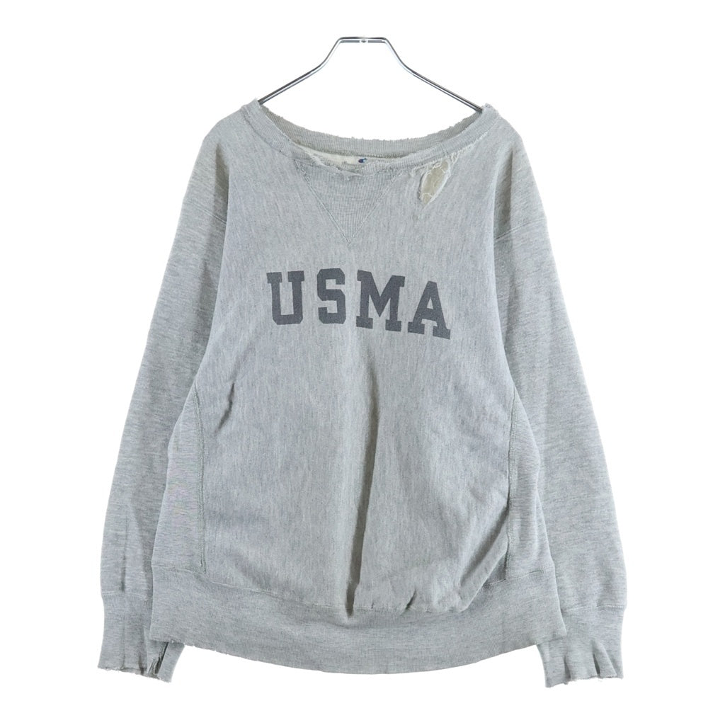 CHAMPION(チャンピオン) 80S VINTAGE USMA トリコタグ後期 前V SWEAT 陸軍士官学校 染み込みプリント スウェット グレー