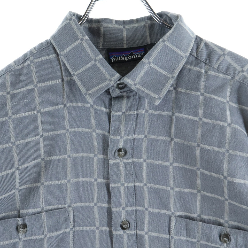 PATAGONIA(パタゴニア) 90S VINTAGE WINDOWPANE FLANNEL SHIRT フランネル長袖シャツ グレー