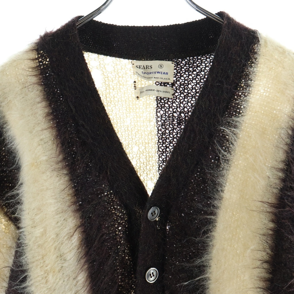 VINTAGE(ヴィンテージ) 50-60S SEARS WOOL MOHAIR CARDIGAN ウール モヘア カーディガン ブラック/ホワイト