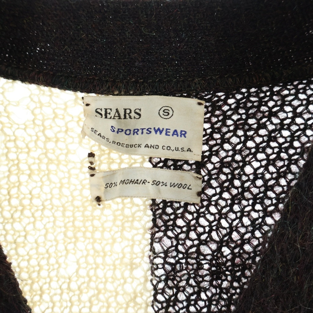 VINTAGE(ヴィンテージ) 50-60S SEARS WOOL MOHAIR CARDIGAN ウール モヘア カーディガン ブラック/ホワイト