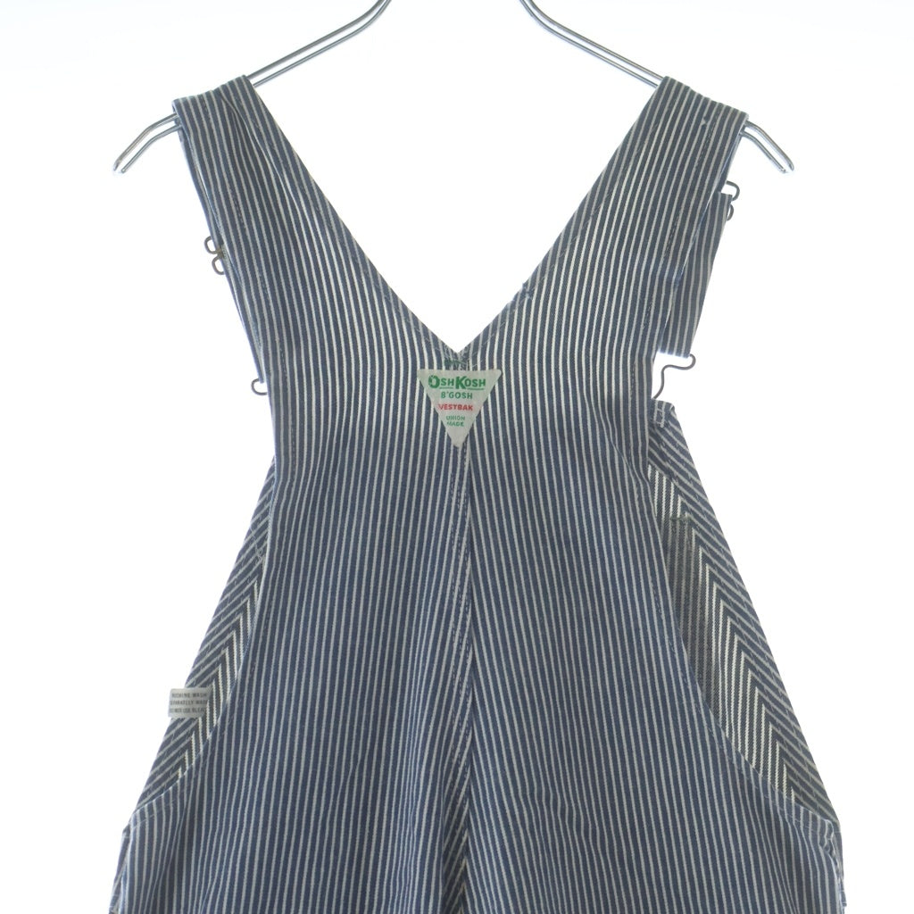 OSHKOSH(オシュコシュ) 60-70S VINTAGE HICKORY STRIPE OVERALL ヴィンテージ ボタン裏刻印15 ヒッコリー ストライプ オーバーオール ホワイト/ネイビー -