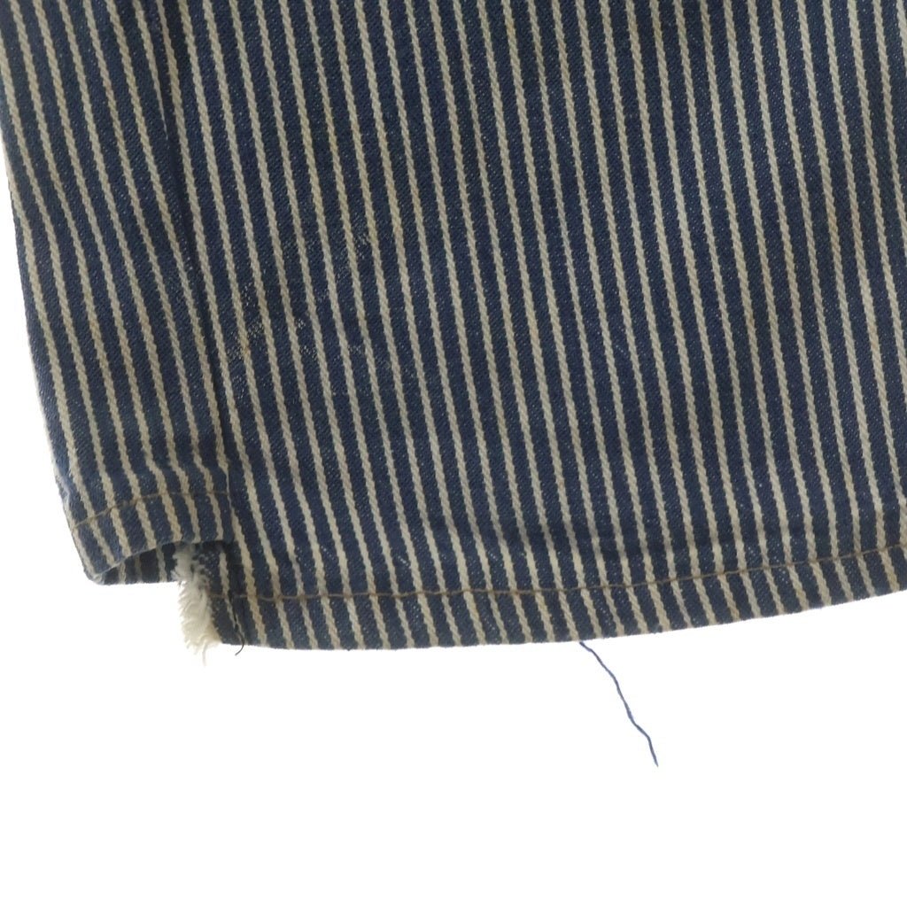 OSHKOSH(オシュコシュ) 60-70S VINTAGE HICKORY STRIPE OVERALL ヴィンテージ ボタン裏刻印15 ヒッコリー ストライプ オーバーオール ホワイト/ネイビー -