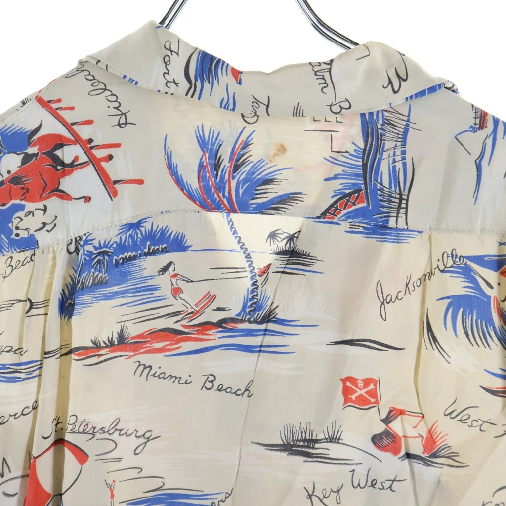 VINTAGE(ヴィンテージ) 50S ROYAL PALM RAYON HAWAIIAN S/S SHIRT レーヨン ハワイアン 半袖シャツ マルチカラー -