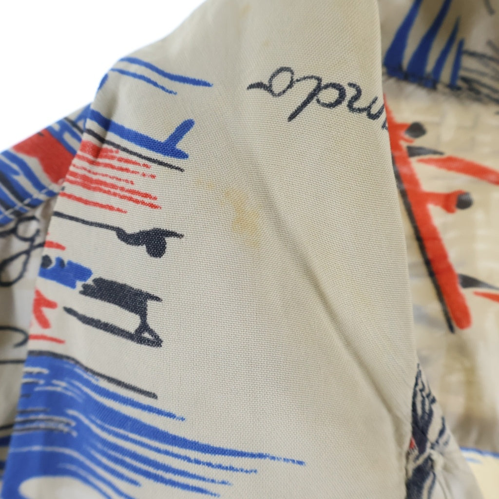 VINTAGE(ヴィンテージ) 50S ROYAL PALM RAYON HAWAIIAN S/S SHIRT レーヨン ハワイアン 半袖シャツ マルチカラー -