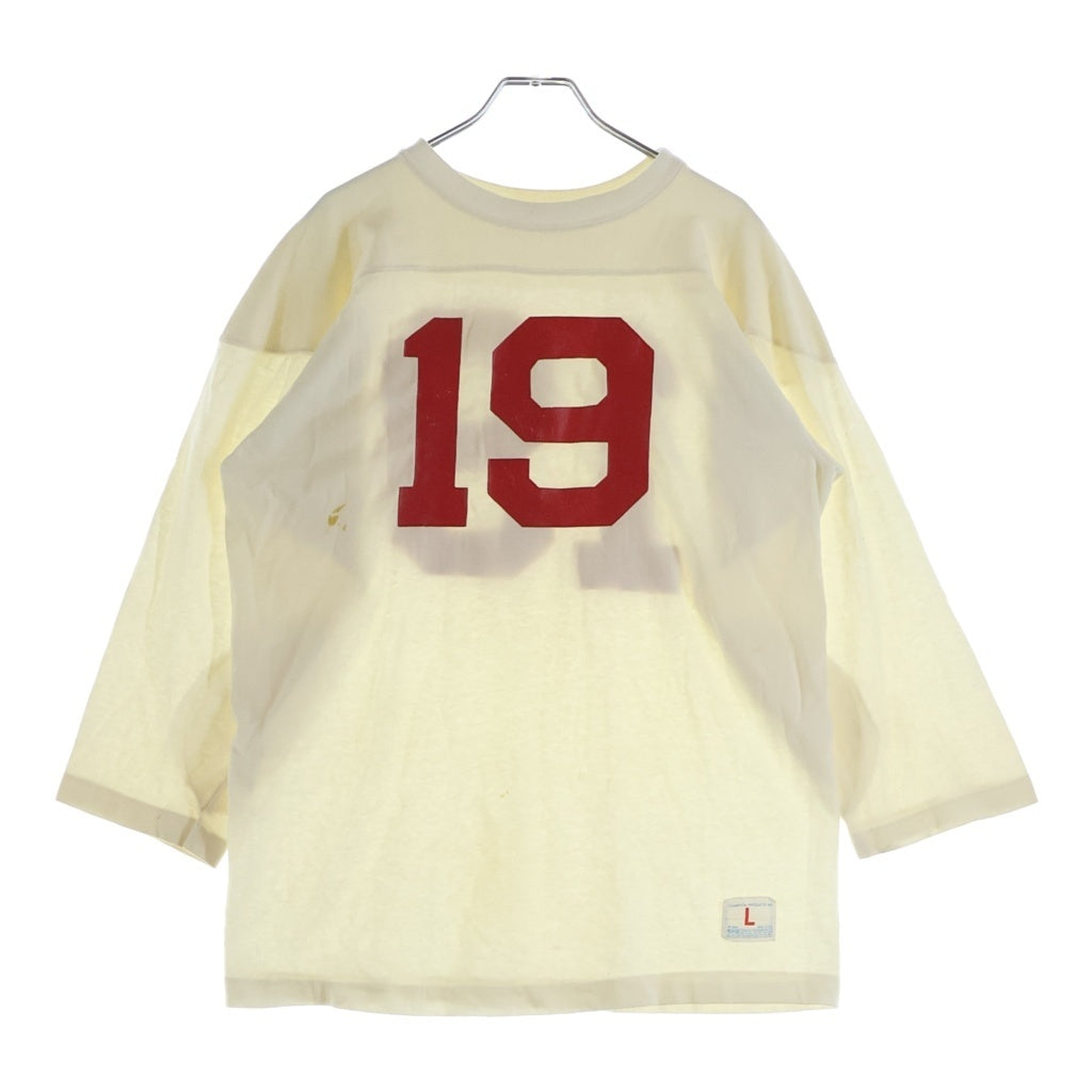 CHAMPION(チャンピオン) 70S VINTAGE FOOTBALL SHIRT 19 USA製 ヴィンテージ ナンバリング フットボールシャツ 長袖 ホワイト