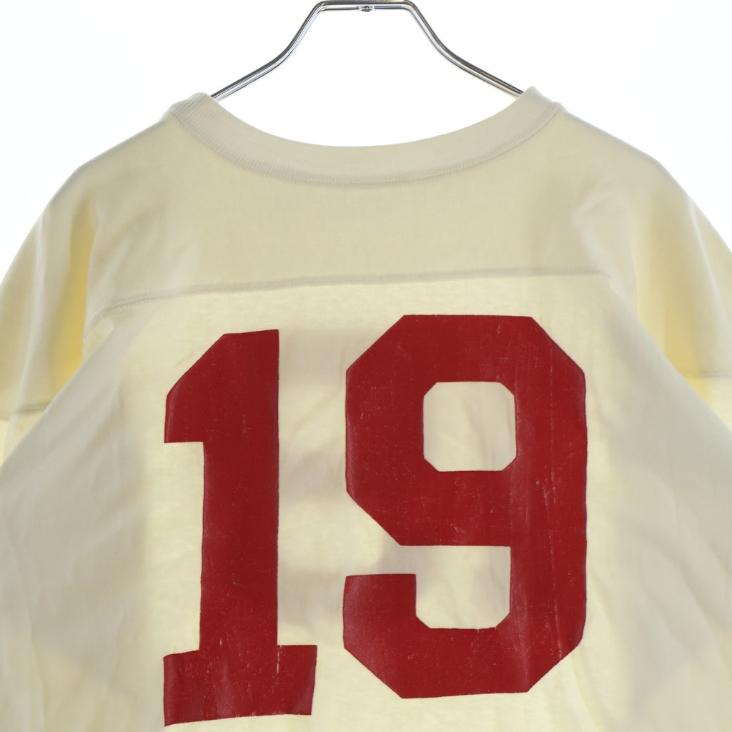 CHAMPION(チャンピオン) 70S VINTAGE FOOTBALL SHIRT 19 USA製 ヴィンテージ ナンバリング フットボールシャツ 長袖 ホワイト