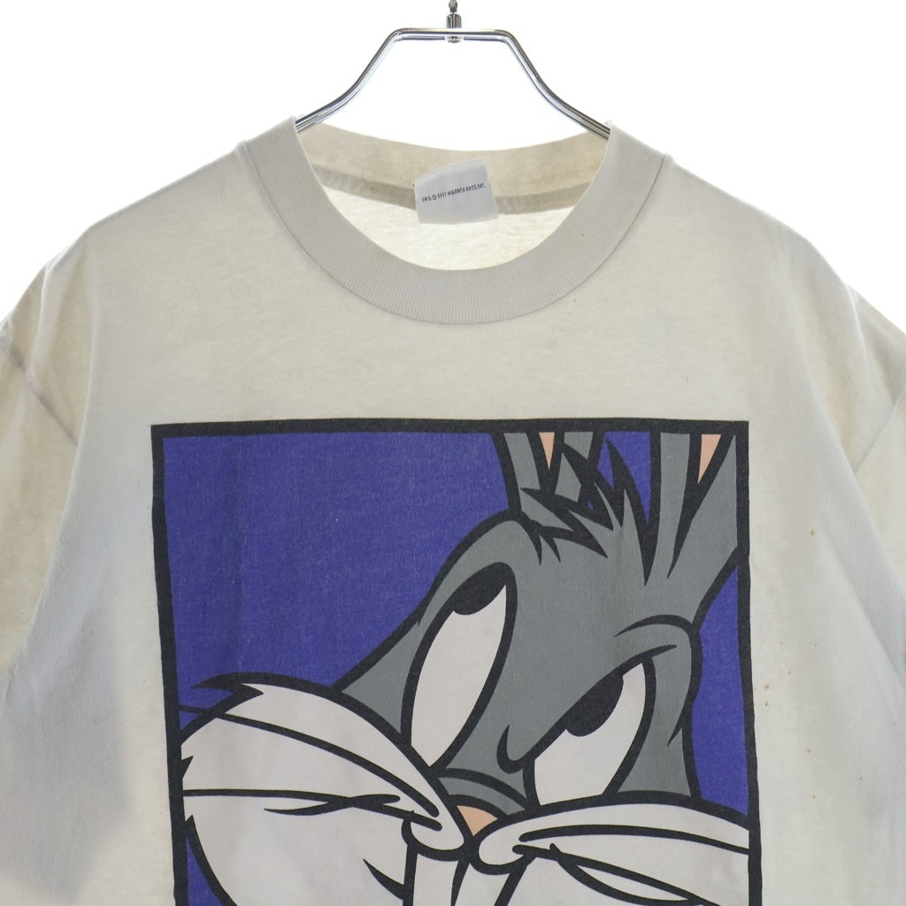 VINTAGE(ヴィンテージ) 90S LOONEY TUNES BUGS BUNNY ルーニーチューンズ 片面プリント半袖カットソーTシャツ ホワイト