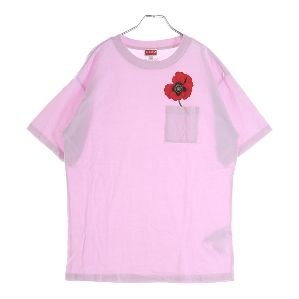 KENZO(ケンゾー) POPPY NIGO FLOWER PRINT T-SHIRT パピー フラワープリント クルーネック半袖Tシャツ ピンク FC52TS024CSM レディース