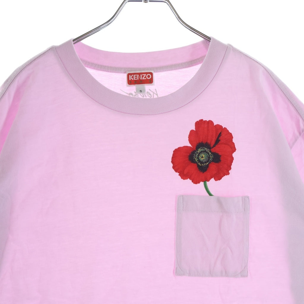 KENZO(ケンゾー) POPPY NIGO FLOWER PRINT T-SHIRT パピー フラワープリント クルーネック半袖Tシャツ ピンク FC52TS024CSM レディース