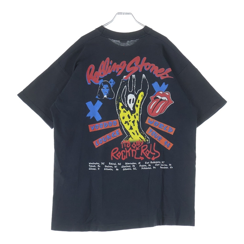 VINTAGE(ヴィンテージ) 90S THE ROLLING STONES LIP & TONGUE VOODOO LOUNGE WORLD TOUR 94 BOOTLEG TEE ローリングストーンズ ブート 両面プリント半袖カットソーTシャツ ブラック