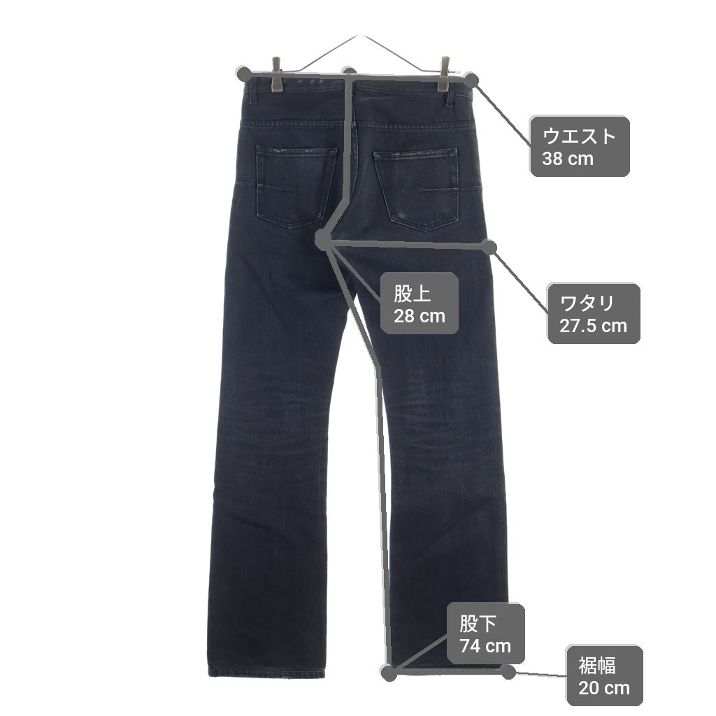 Dior HOMME(ディオールオム) 05AW GARMENT-DYED BOOTCUT DENIM PANTS エディ期 後染め ブーツカット デニムパンツ ブラック 5HH1011208