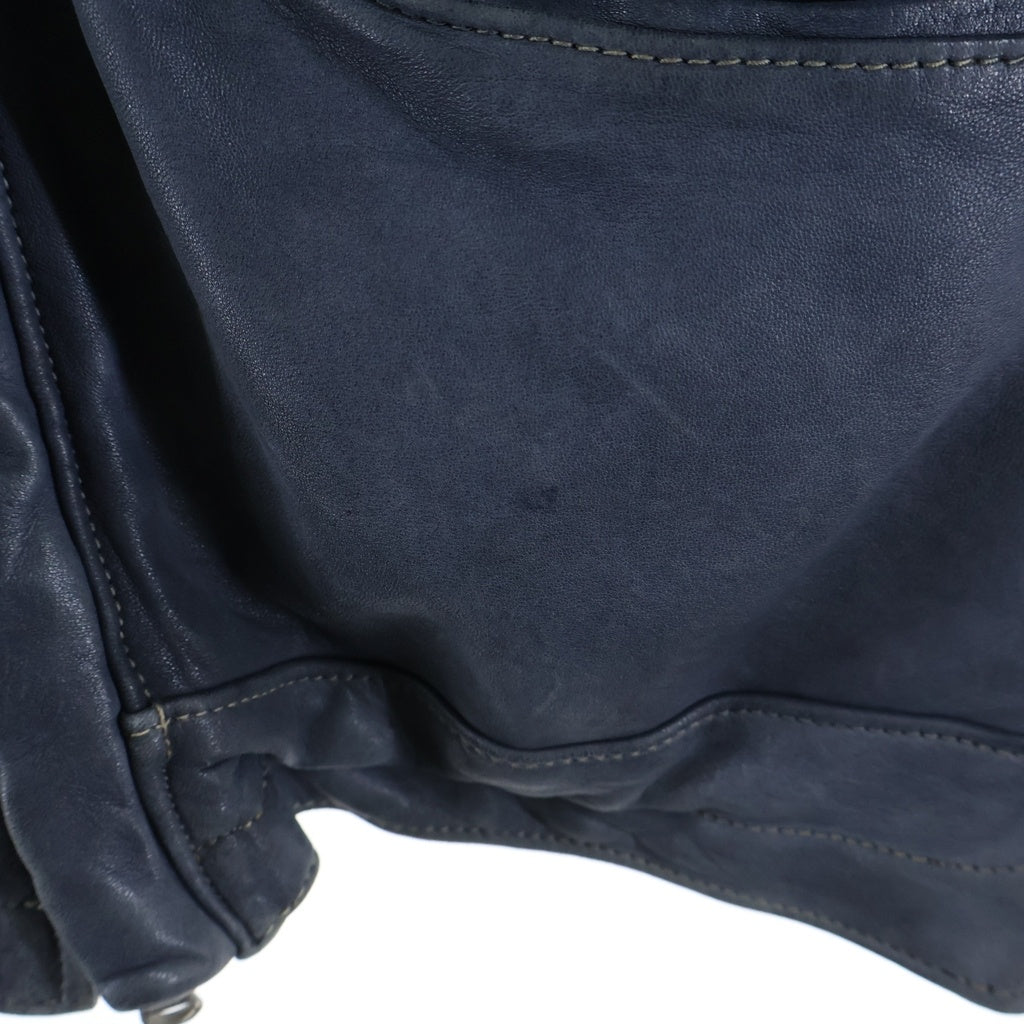 GIORGIO BRATO(ジョルジオブラット) 00S SINGLE LEATHER RAIDERS JAKET シングルライダースレザージャケット ブルー -