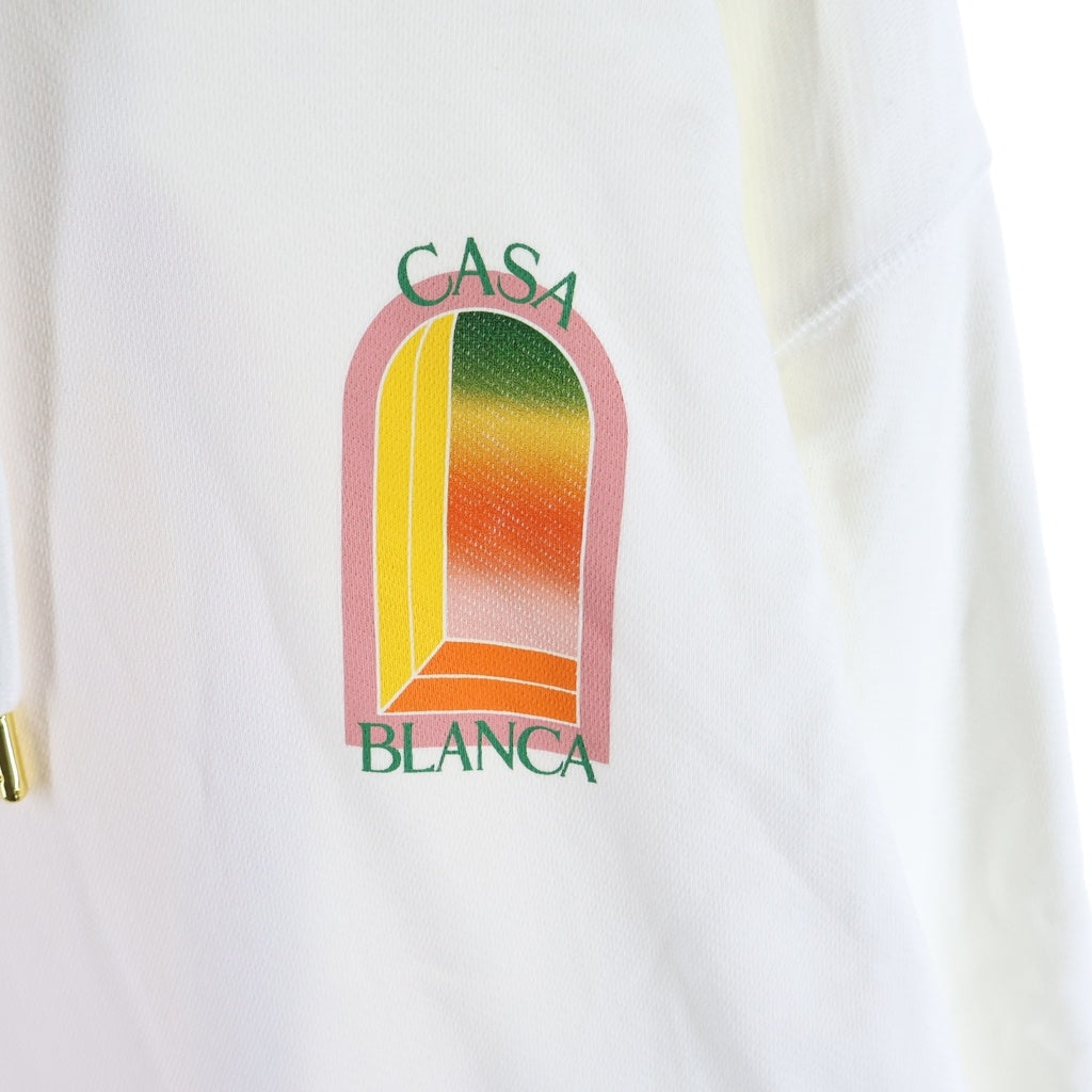 CASABLANCA(カサブランカ) Gradient L'Arche Hooded Sweatshirt 両面プリント スウェット パーカー フーディー ホワイト MS24-JTP-093-05