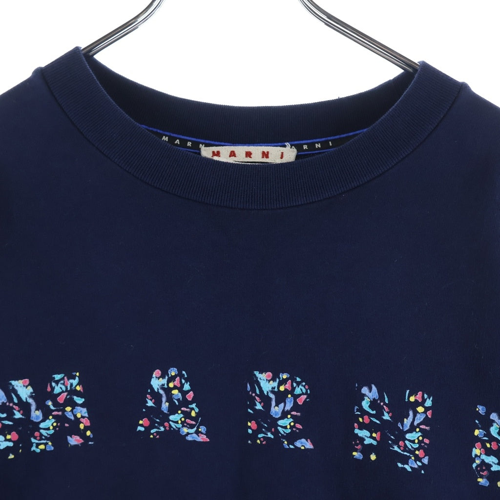 MARNI(マルニ) Floral Logo Print Crewneck Sweatshirt フローラルロゴプリント クルーネック スウェットシャツ ネイビー FUMU0074PD USCW22