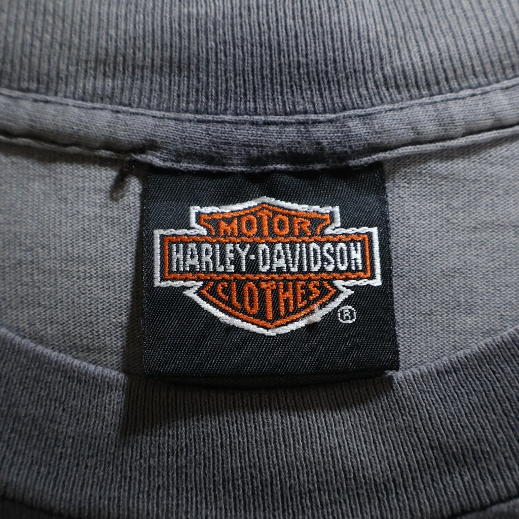 HARLEY DAVIDSON(ハーレーダビッドソン) NEW YORK CAFE STATUE OF LIBERTY 自由の女神 フロントプリント 半袖Tシャツ カットソー ブラック