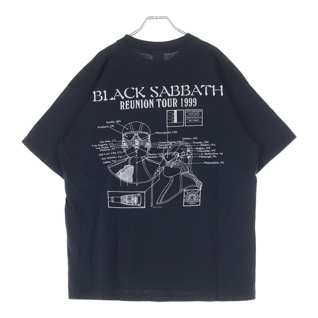 VINTAGE(ヴィンテージ) 90S BLACK SABBATH REUNION TOUR 1999 Tシャツ ブラックサバス バンド ツアー 両面プリント 半袖Tシャツ カットソー ブラック