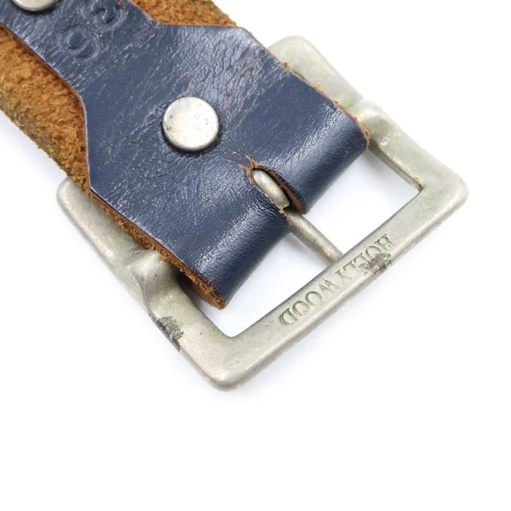 HTC(エイチティーシー) FLORAL RHINESTONE STUDS BELT フローラル ラインストーン スタッズベルト ブラック -