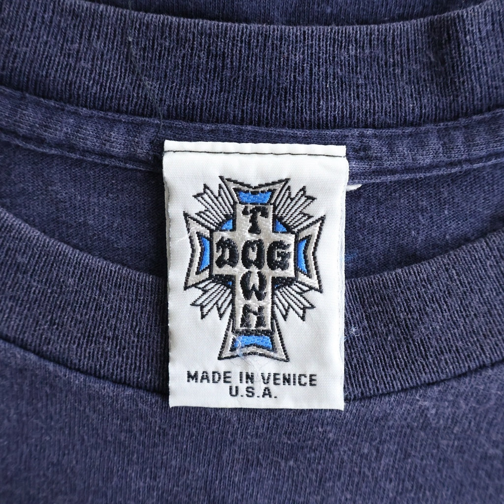 VINTAGE(ヴィンテージ) 90S DOG TOWN OLD SKATE TEE USA製 ドッグタウン 両面プリント 半袖Tシャツ カットソー ネイビー