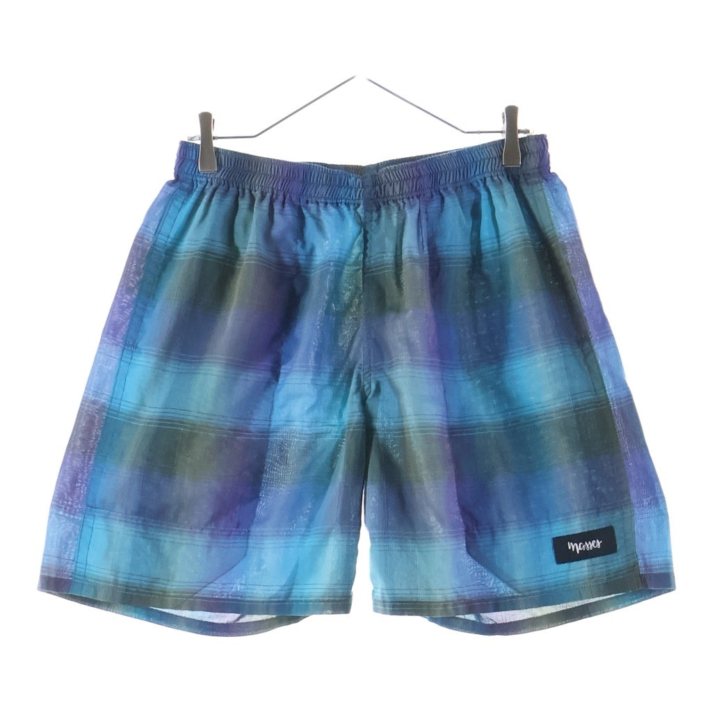 MASSES(マシス) SHADOW CHECK HARF PANTS シャドウチェックハーフパンツ ブルー/パープル -