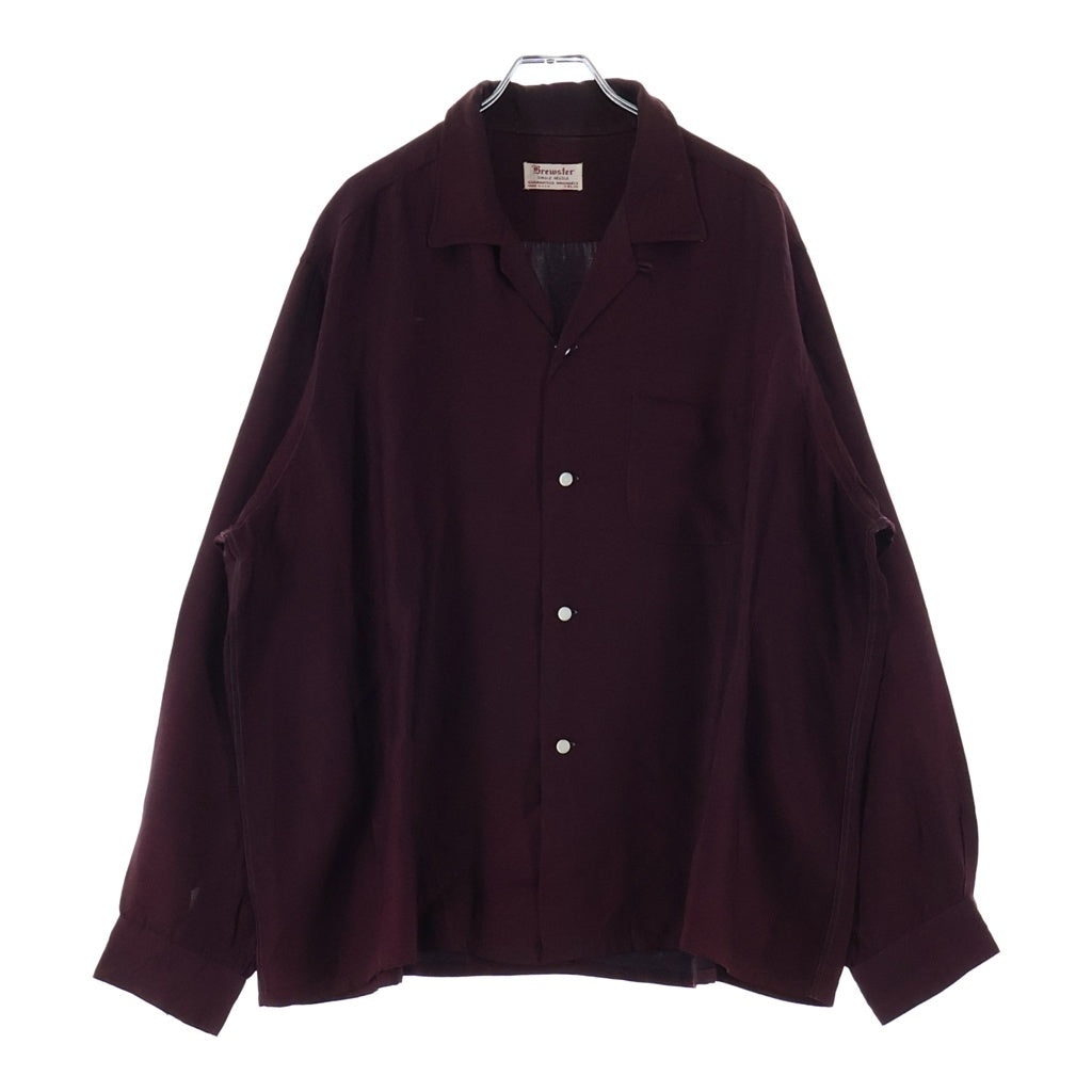 VINTAGE(ヴィンテージ) 50-60S BREWSTER OPEN COLLAR RAYON SHIRT オープンカラー レーヨンシャツ ボルドー -