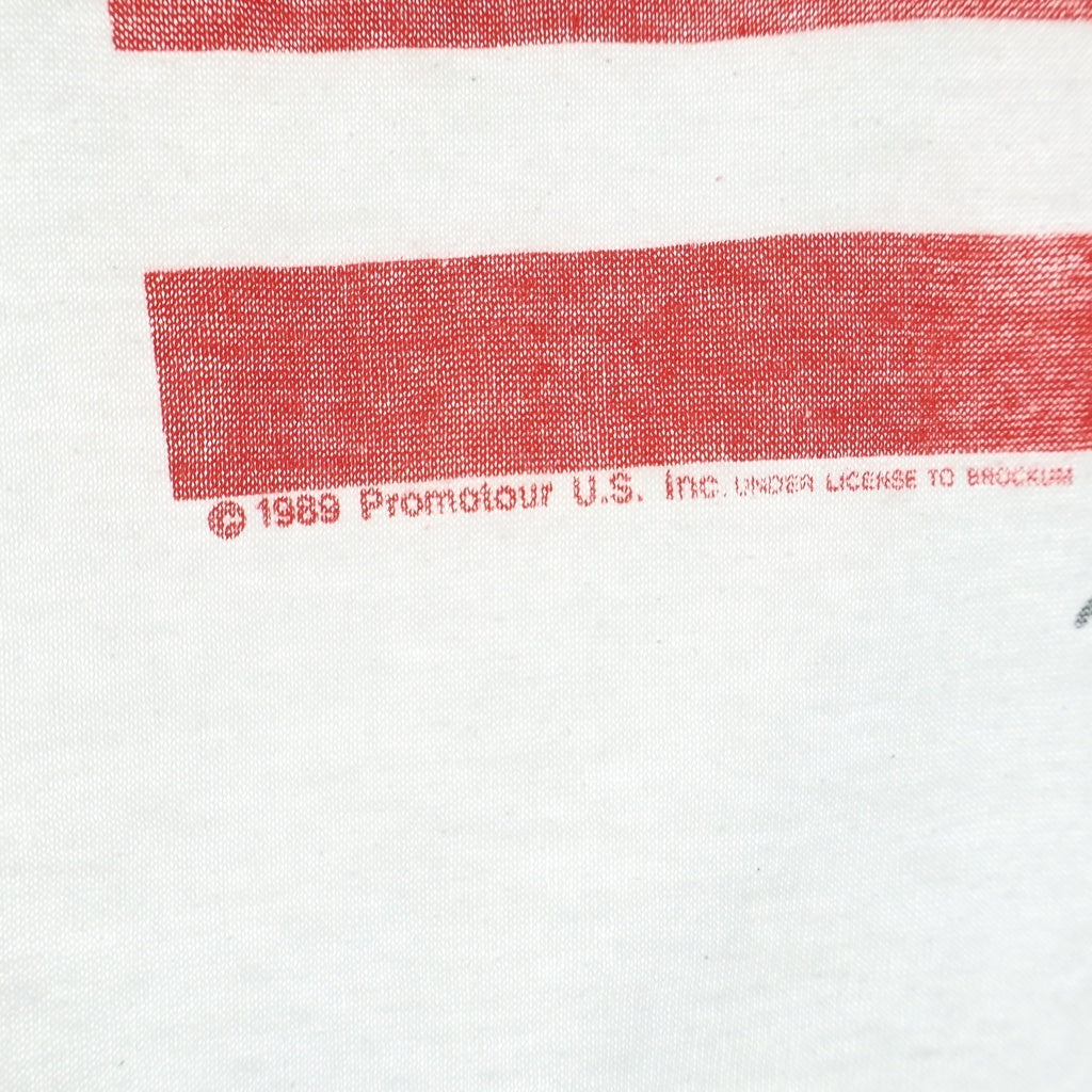 VINTAGE(ヴィンテージ) 80S ROLLING STONES NORTH TOUR 1989 AMERICAN FLAG ノースアメリカンツアー 星条旗 クルーネック半袖Tシャツ ホワイト