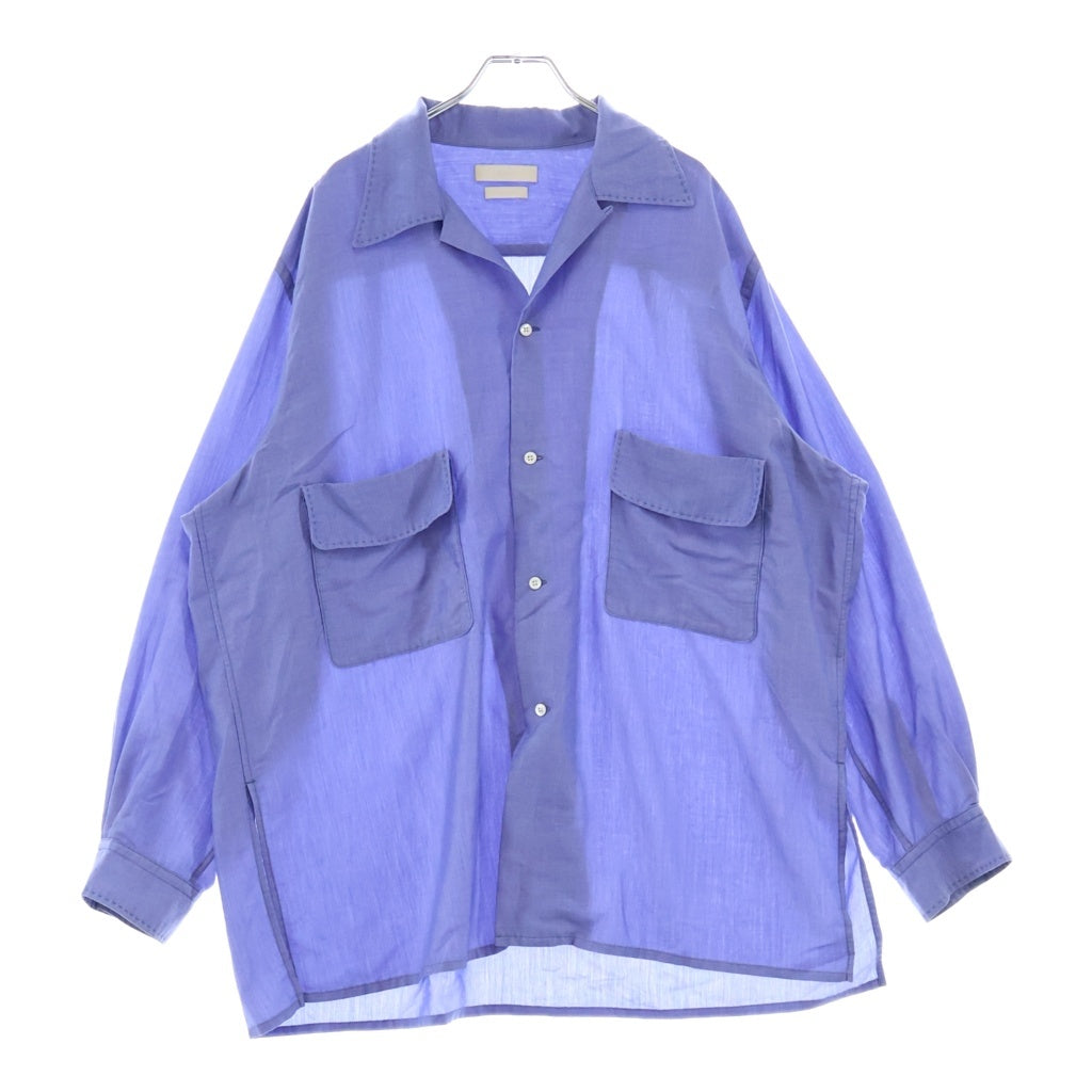 YOAK(ヨーク) OPEN COLLAR SHIRT オープンカラーシャツ ブルー YK23SS0478SH