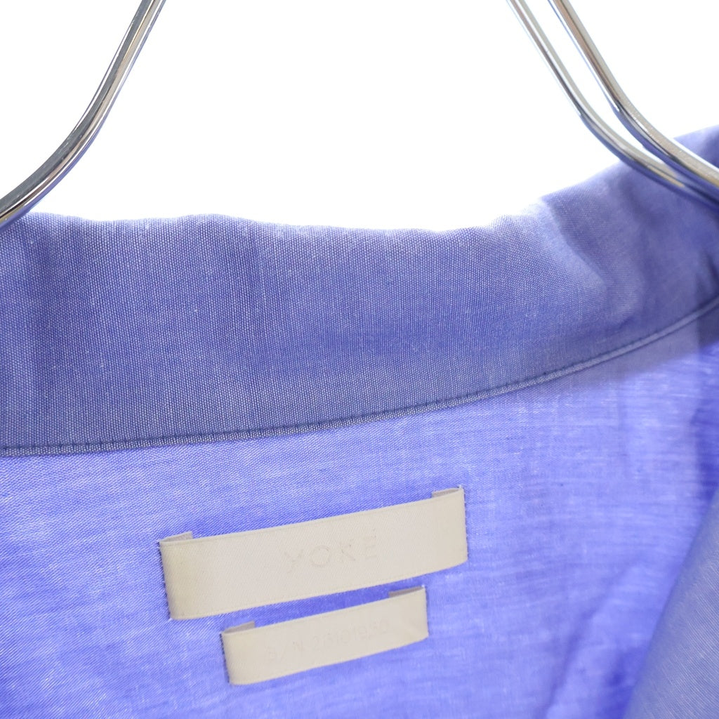 YOAK(ヨーク) OPEN COLLAR SHIRT オープンカラーシャツ ブルー YK23SS0478SH