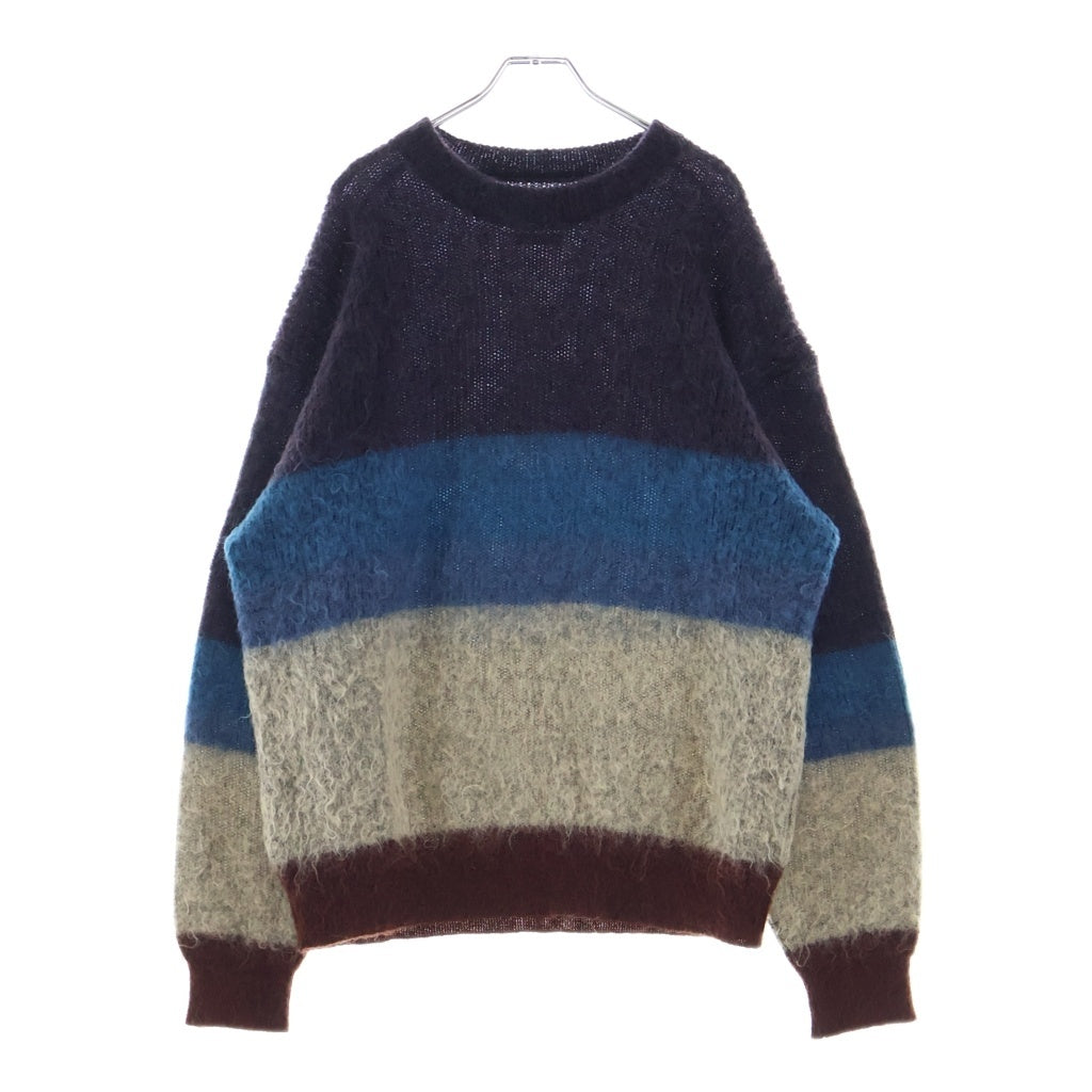 YOAK(ヨーク) MOHAIR BORDER CREWNECK SWEATER モヘア ボーダー クルーネック セーター マルチカラー YK23FW0572S