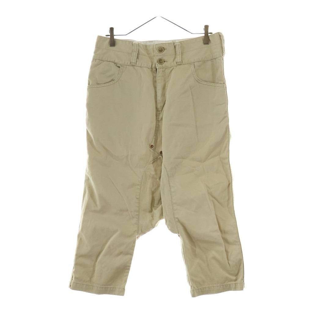 GANRYU(ガンリュウ) ASYMMETRIC SAROUEL PANTS アシンメトリーサルエルパンツ クロップドサルエルパンツ ベージュ EL-P003