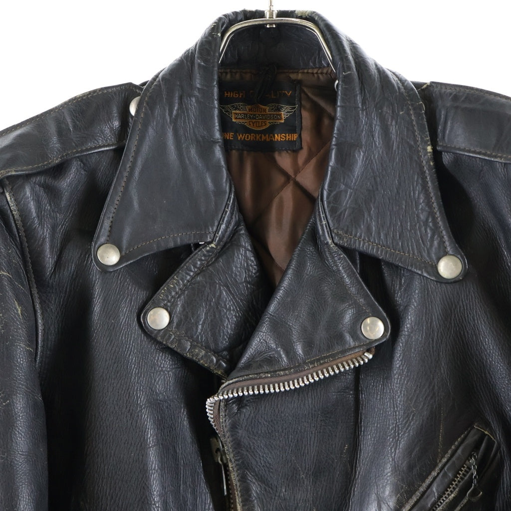 HARLEY DAVIDSON(ハーレーダビッドソン) 50S VINTAGE CYCLE CHAMP DOUBLE BREASTED LEATHER JACKET サイクル チャンプ ダブル レザー ジャケット ブラック
