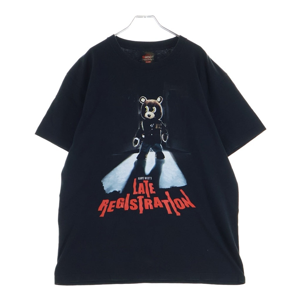 VINTAGE(ヴィンテージ) 00s KanyeWest Late Registration ドロップアウトベア プロモーション 半袖カットソーTシャツ ブラック