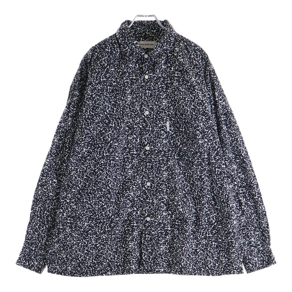 COOTIE(クーティー) 24SS allover printed broad l/s shirt 総柄 プリント 長袖 シャツ ホワイト/ブラック