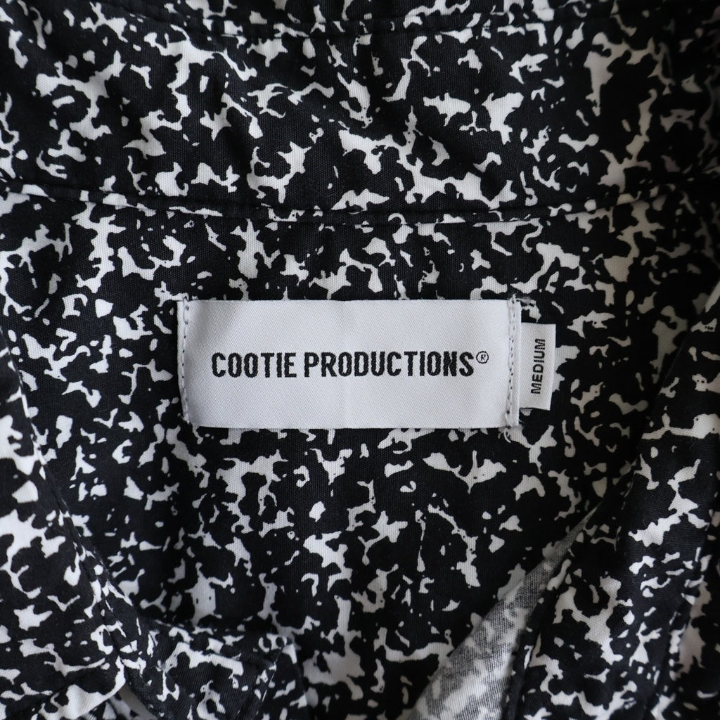 COOTIE(クーティー) 24SS allover printed broad l/s shirt 総柄 プリント 長袖 シャツ ホワイト/ブラック