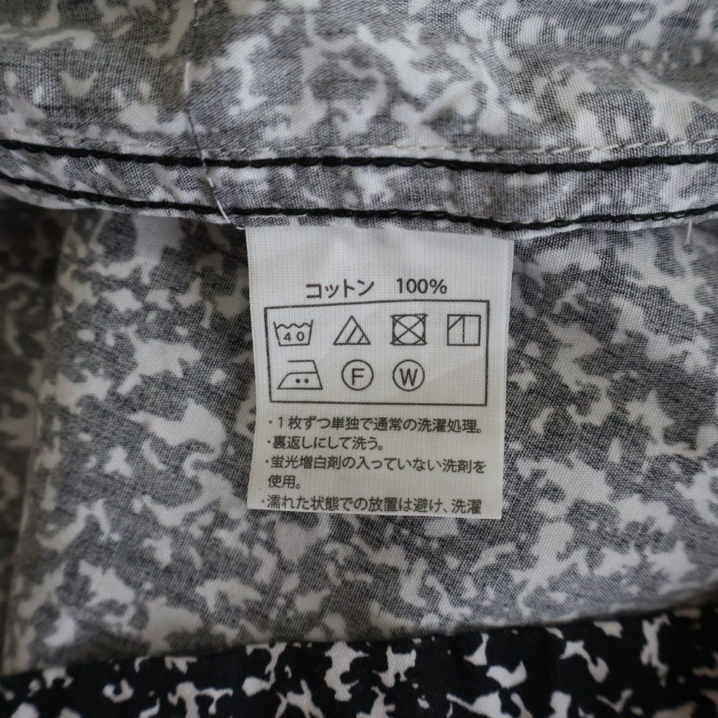 COOTIE(クーティー) 24SS allover printed broad l/s shirt 総柄 プリント 長袖 シャツ ホワイト/ブラック