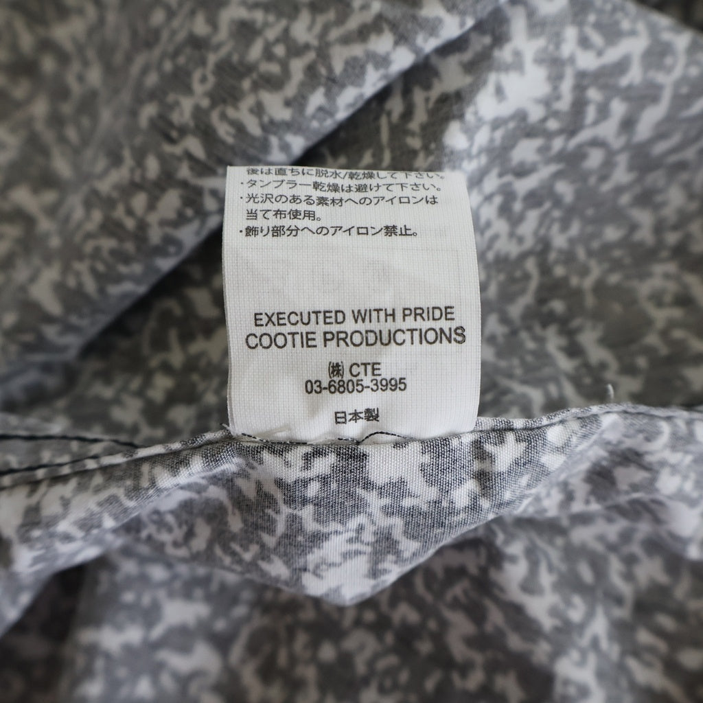 COOTIE(クーティー) 24SS allover printed broad l/s shirt 総柄 プリント 長袖 シャツ ホワイト/ブラック