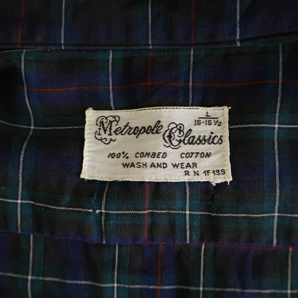 VINTAGE(ヴィンテージ) 60S METROPOLE CLASSICS (メトロポール クラシックス) COTTON CHECK L/S SHIRT コットン チェック 長袖 シャツ ブルー/グリーン/ブラック