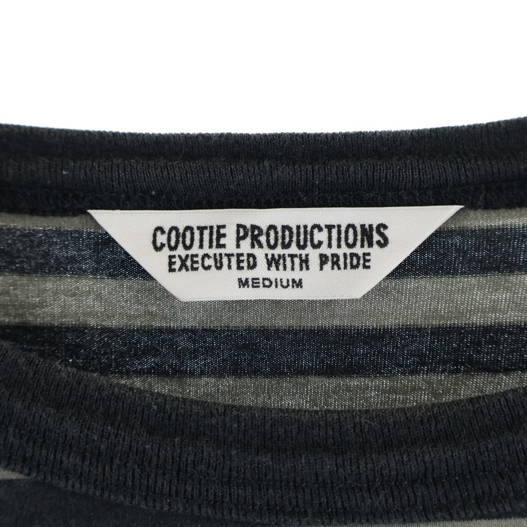 COOTIE(クーティー) COTTON BORDER L/S TEE コットン ボーダー 長袖カットソー グレー/ブラック
