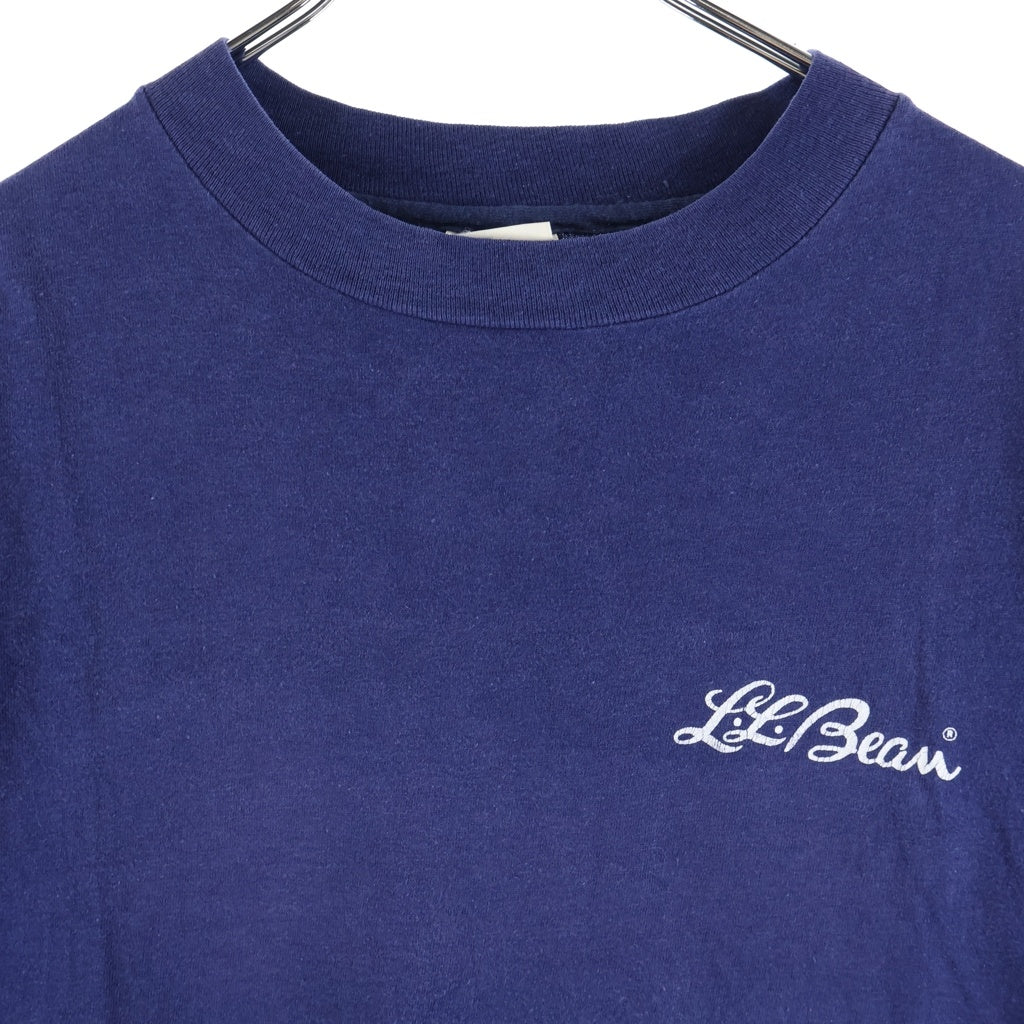 L.L.Bean(エルエルビーン) 80-90S VINTAGE LOGO TEE USA製 ヴィンテージ 筆記体ロゴ プリント 半袖Tシャツ カットソー ネイビー