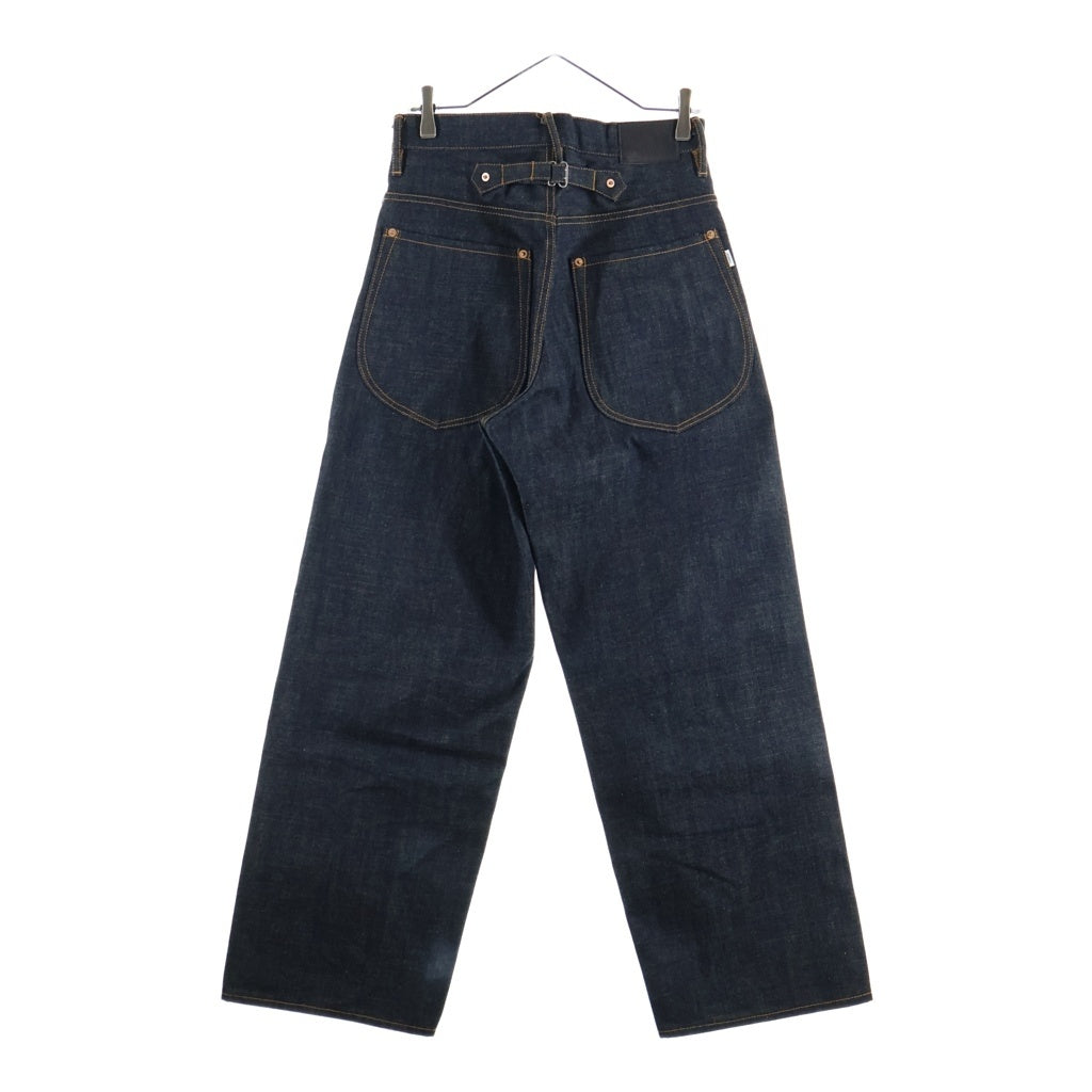 SUGARHILL(シュガーヒル) CLASSIC DENIM PANTS WIDE 月桂樹ボタン 革パッチ 股リベット バックルバック ボタンフライ デニムパンツ インディゴ CLASS002