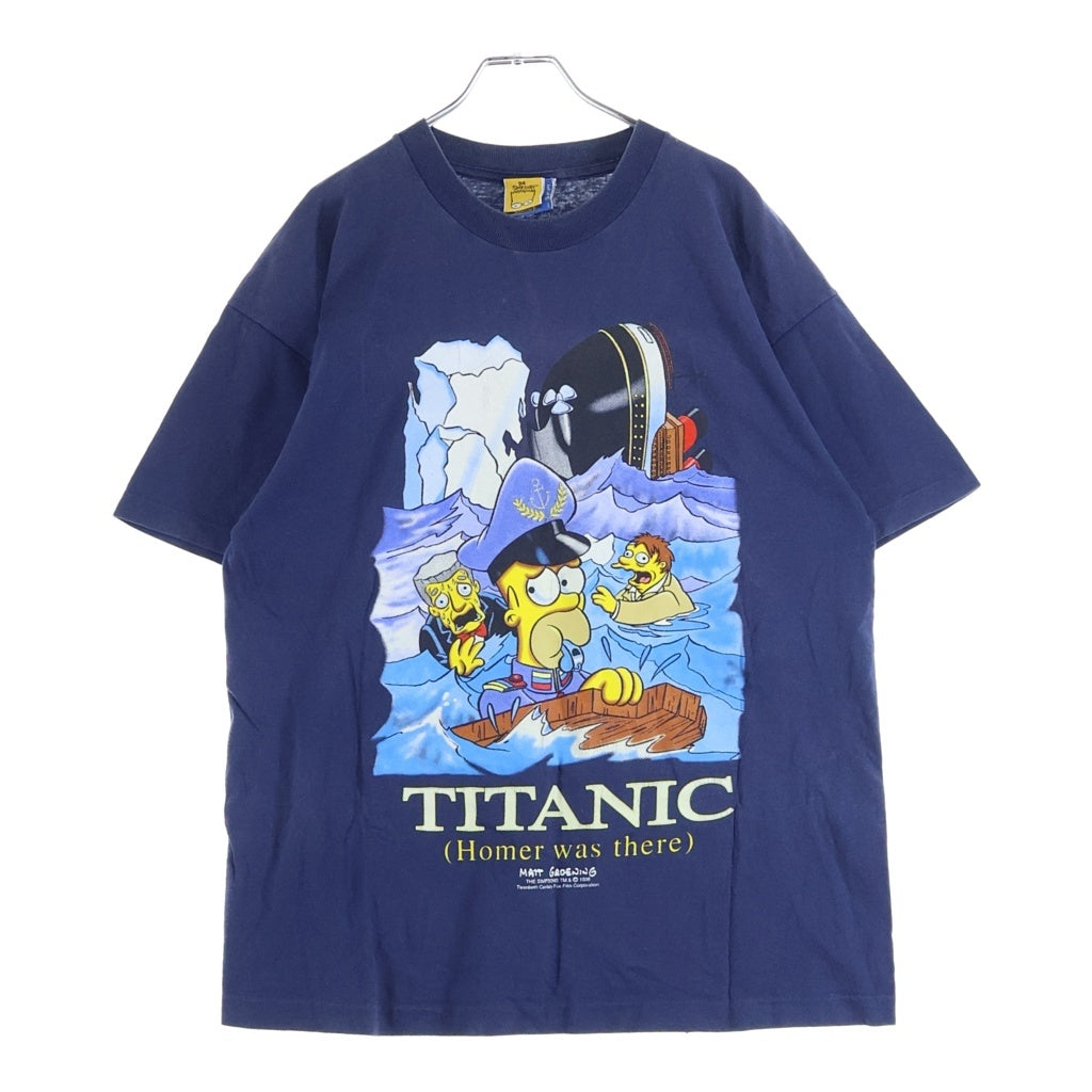 VINTAGE(ヴィンテージ) 90S THE SIMPSONS TITANIC TEE シンプソンズ タイタニック 片面プリント半袖カットソーTシャツ ネイビー