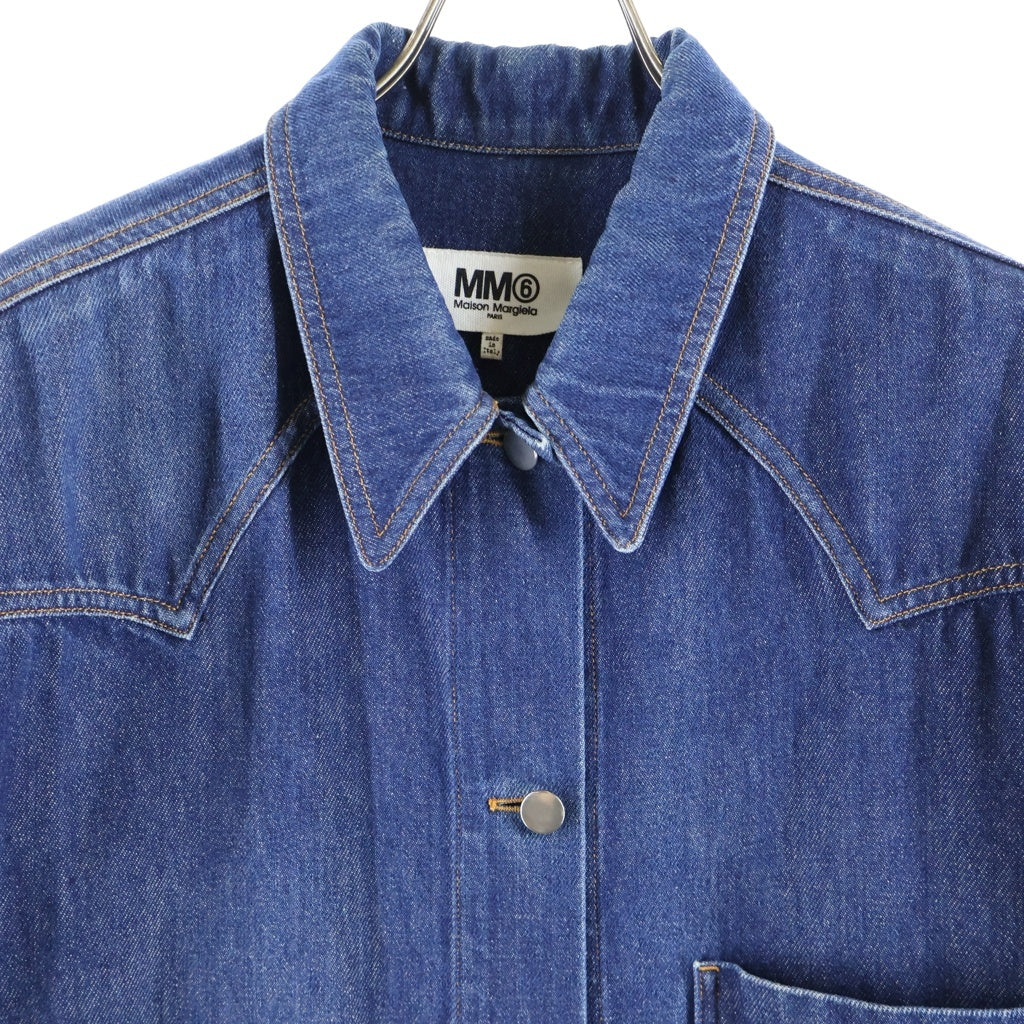 MM6 Maison Margiela(エムエムシックスメゾンマルジェラ) OVER SIZE DENIM COAT W BOW ON THE BACK オーバーサイズウエスタンデニムコート インディゴ S52AM0046 S30460 レディース