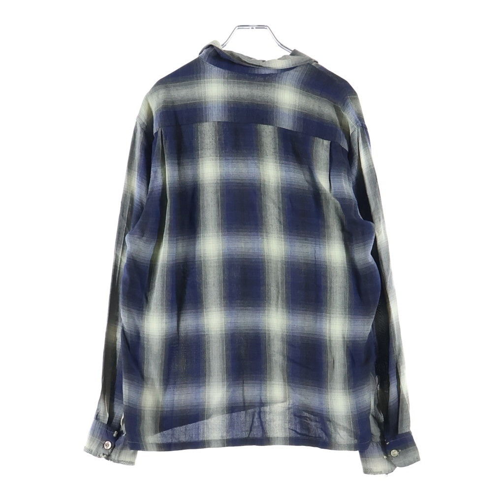 VINTAGE(ヴィンテージ) 60S BRENT (ブレント) OMBRE RAYON CHECK L/S SHIRT 金タグ オンブレ レーヨン チェック 長袖シャツ ブルー/グレー