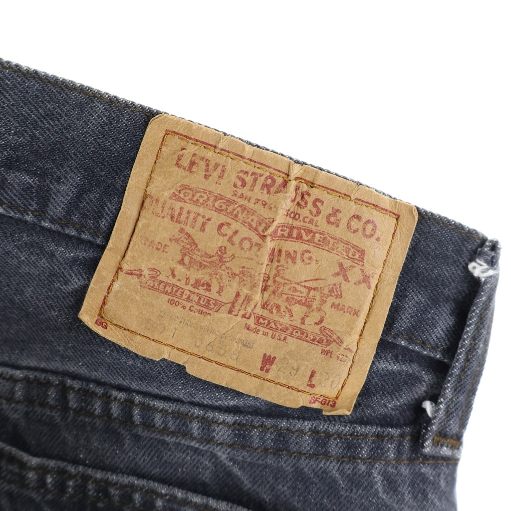 Levi's(リーバイス) 80S 501 先染め ボタン裏525 スモールe デニムパンツ ブラック