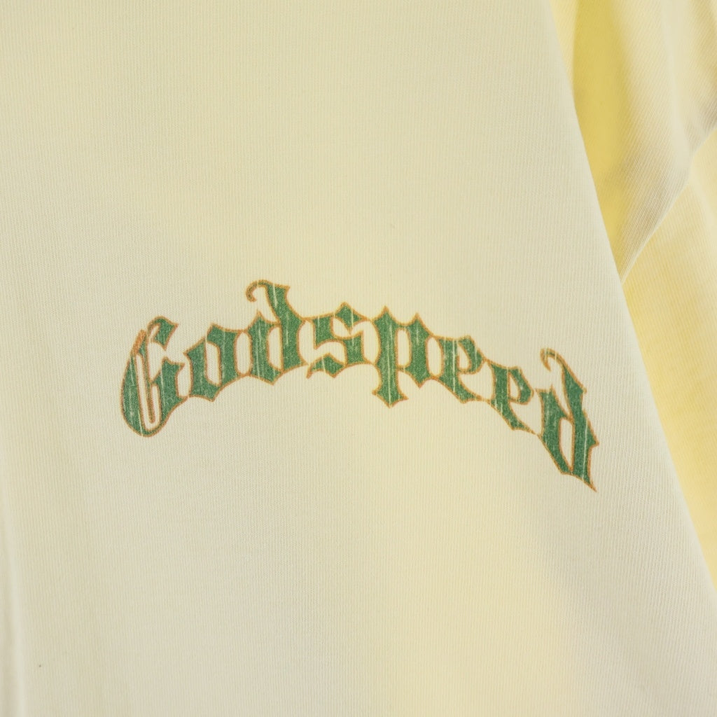 NO BRAND(ノーブランド) GOD SPEED (ゴッドスピード) NEY YORK BALACLAVA SZN T-SHIRT BONE バラクラバ 両面プリント 半袖Tシャツ カットソー イエロー
