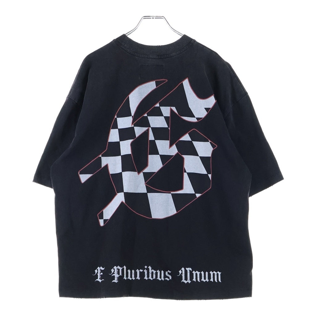 NO BRAND(ノーブランド) GOD SPEED (ゴッドスピード) NEY YORK STONER スカル 両面プリント 半袖Tシャツ カットソー ブラック