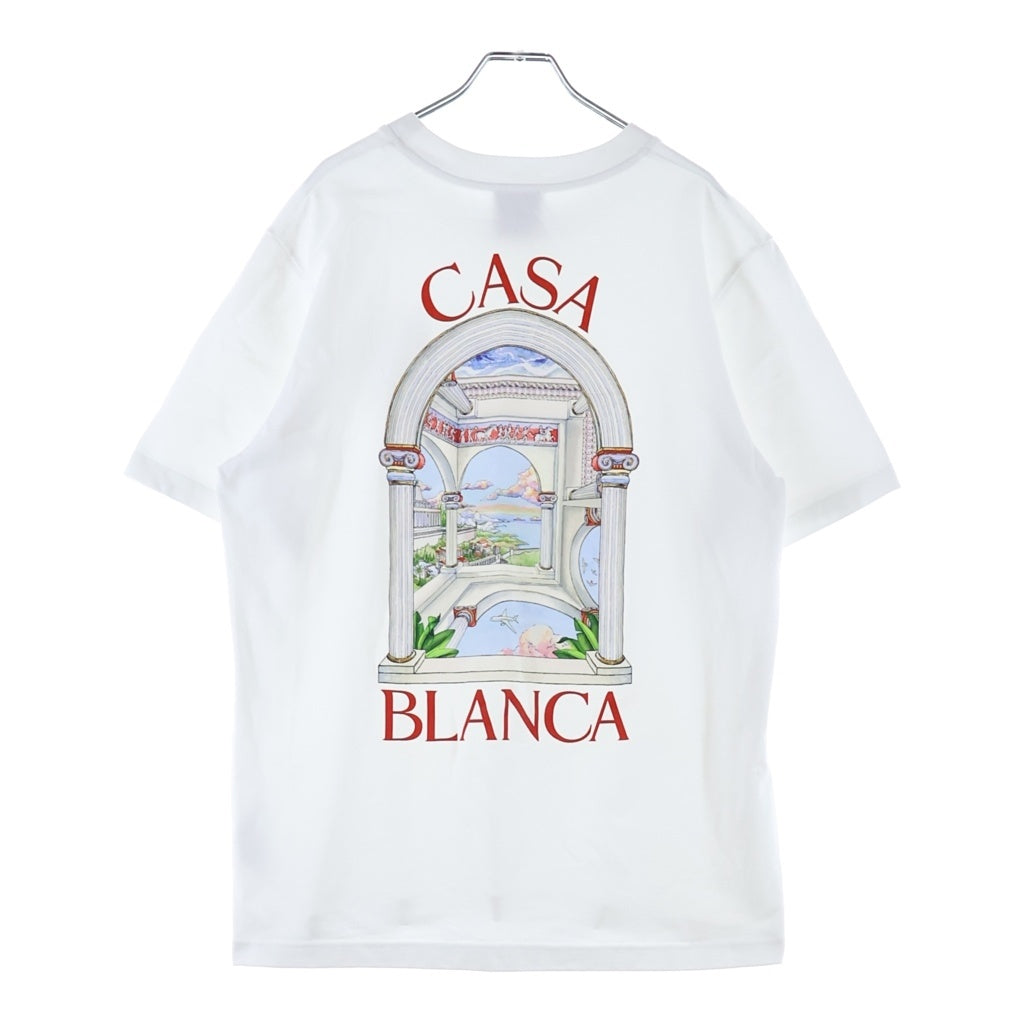 CASABLANCA(カサブランカ) Le Passage t-shirt 両面プリント オーガニックコットン 半袖Tシャツ ホワイト U-MPS25-JTS-001-07