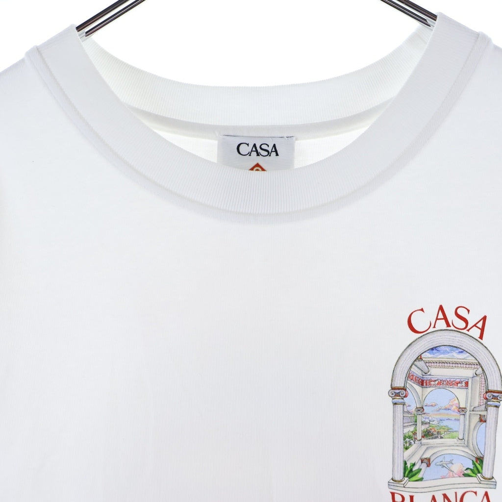 CASABLANCA(カサブランカ) Le Passage t-shirt 両面プリント オーガニックコットン 半袖Tシャツ ホワイト U-MPS25-JTS-001-07