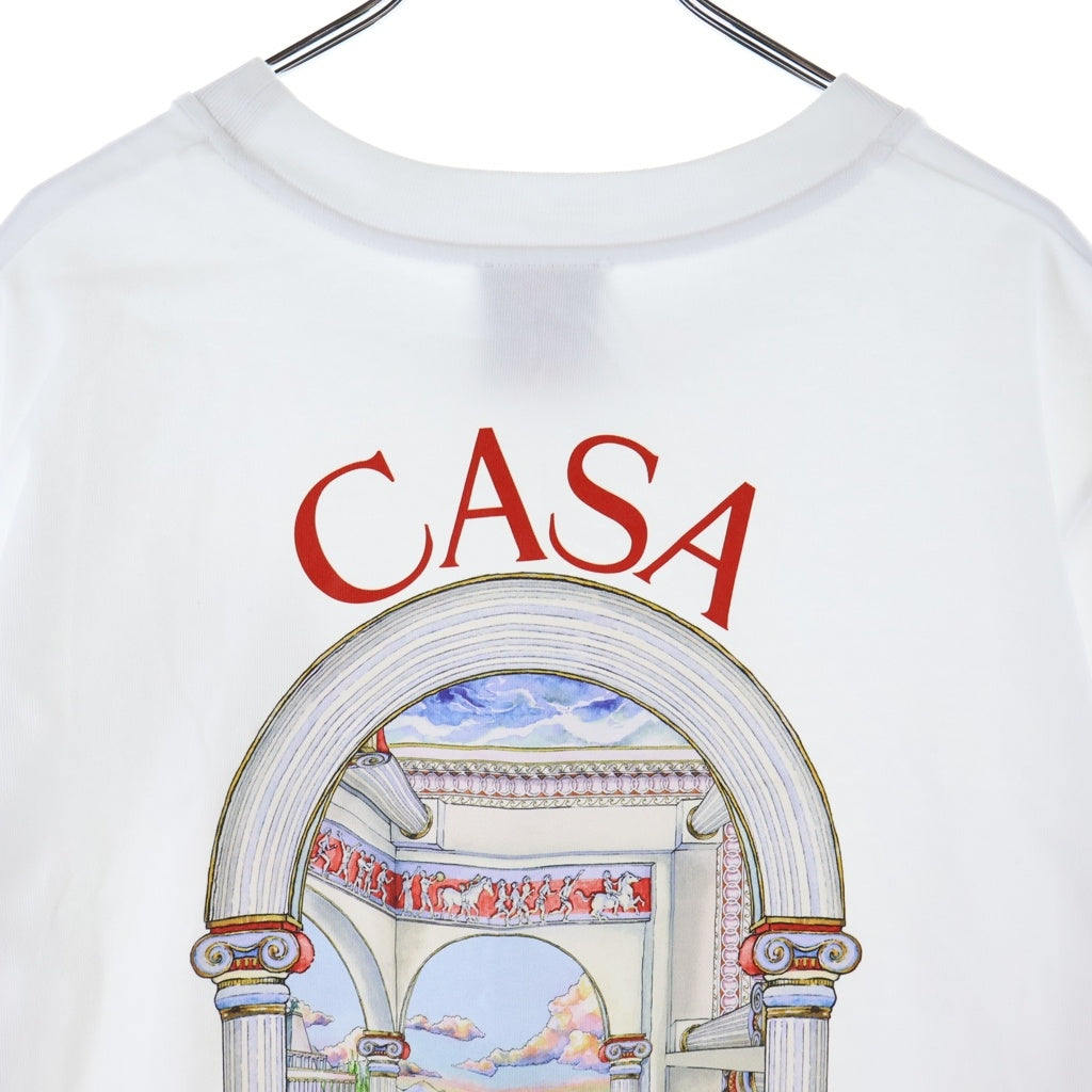 CASABLANCA(カサブランカ) Le Passage t-shirt 両面プリント オーガニックコットン 半袖Tシャツ ホワイト U-MPS25-JTS-001-07
