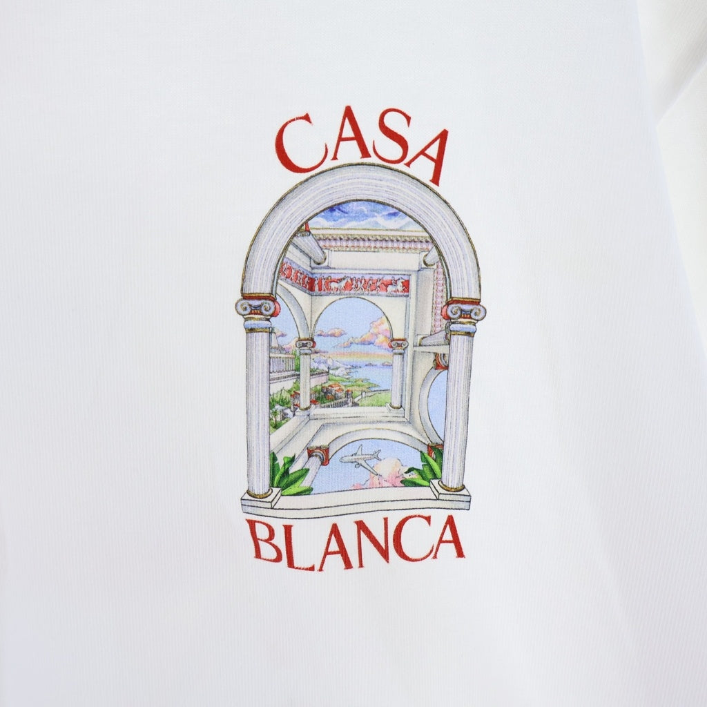 CASABLANCA(カサブランカ) Le Passage t-shirt 両面プリント オーガニックコットン 半袖Tシャツ ホワイト U-MPS25-JTS-001-07